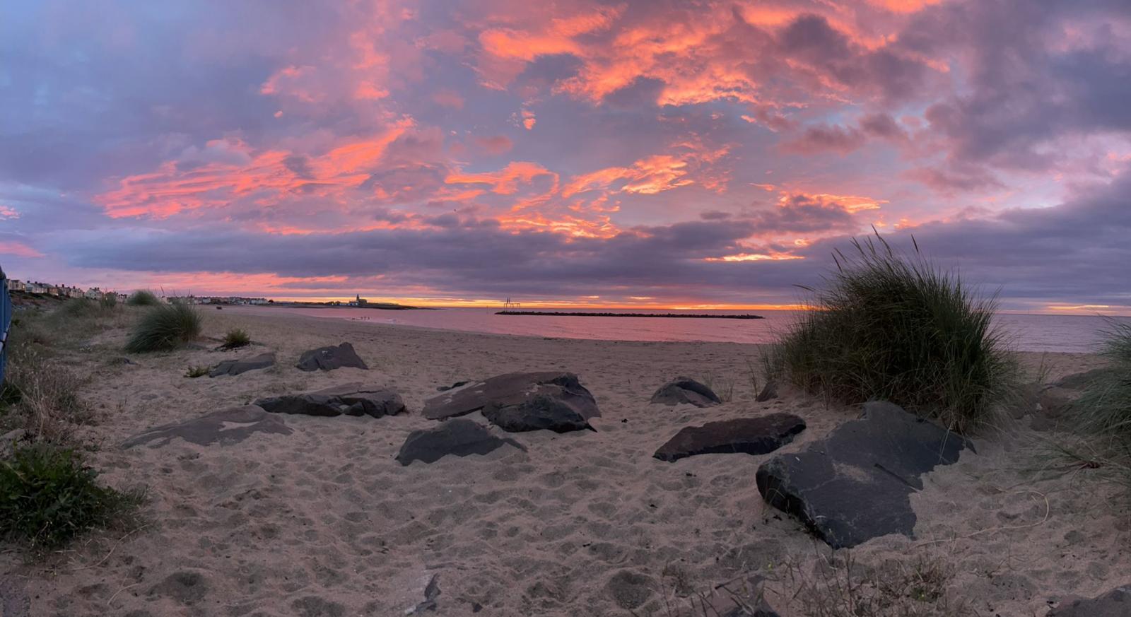 Sunrise over the bay from Needles Eye