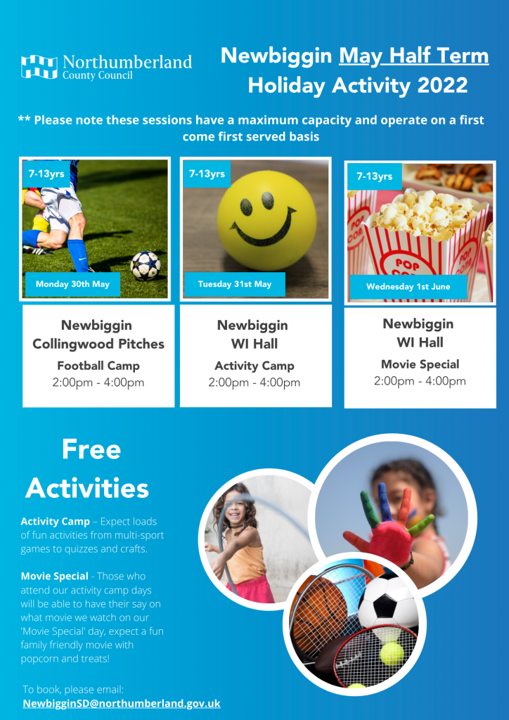 Newbiggin May Half Term Holiday Programme 2022 - Newbiggin by the Sea ...