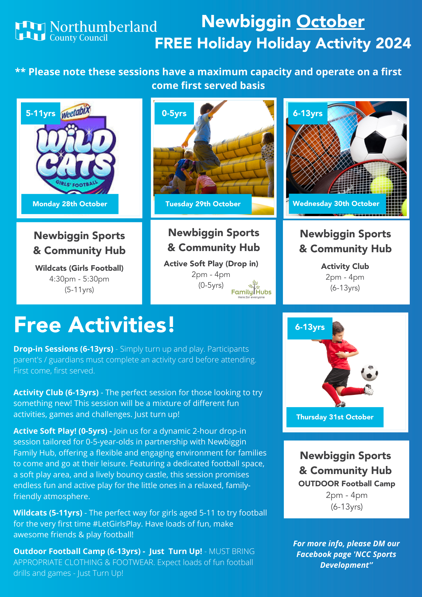 October Half Term Holiday Programme - Newbiggin by the Sea Town Council