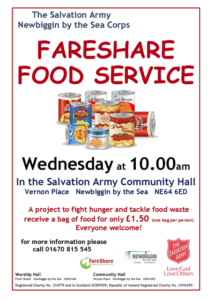 Fareshare Food Service every Wednesday