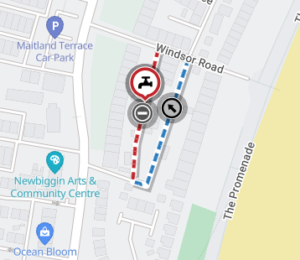 Temporary Traffic Regulation Order for Marine Cottages, Newbiggin